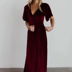 Brand New Baltic Born- Meghan Wrap Dress in Mulberry, Size XS